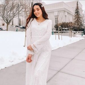 White lds temple dress